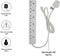 6 Gang Extension Lead - PIFCO 2M Power Strip | PIF2066