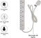 PIFCO 6 GANG EXTENSION LEAD 2M 13A 250V AC. PIF2066