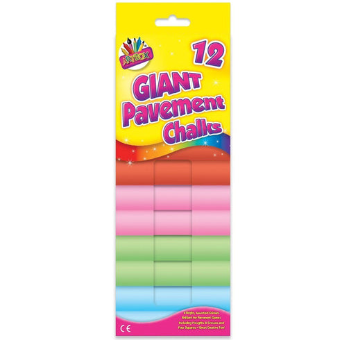 Giant Pavement Chalks - 12 Jumbo Outdoor Chalk Set P2178