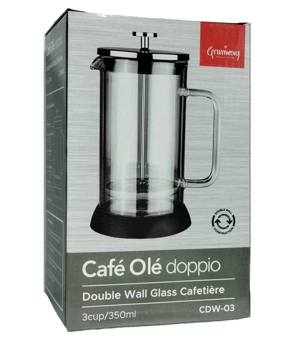 Cafetiere 3 Cup - GRUNWERG CAFE OLE DOPPIO BLACK 350ML