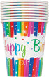 Rainbow Birthday Cups - 9oz Party Cups 8/Pack | UNI49566