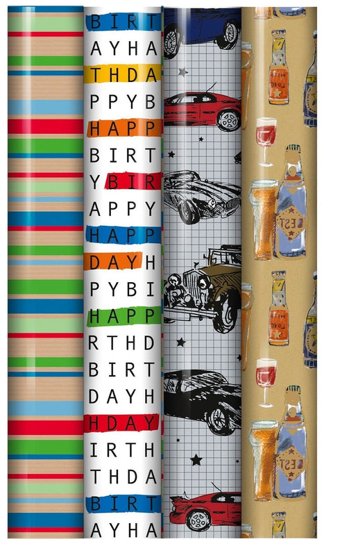 Father's Day Giftwrap - EUROWRAP 3 Meter Premium Quality EW30366GWC