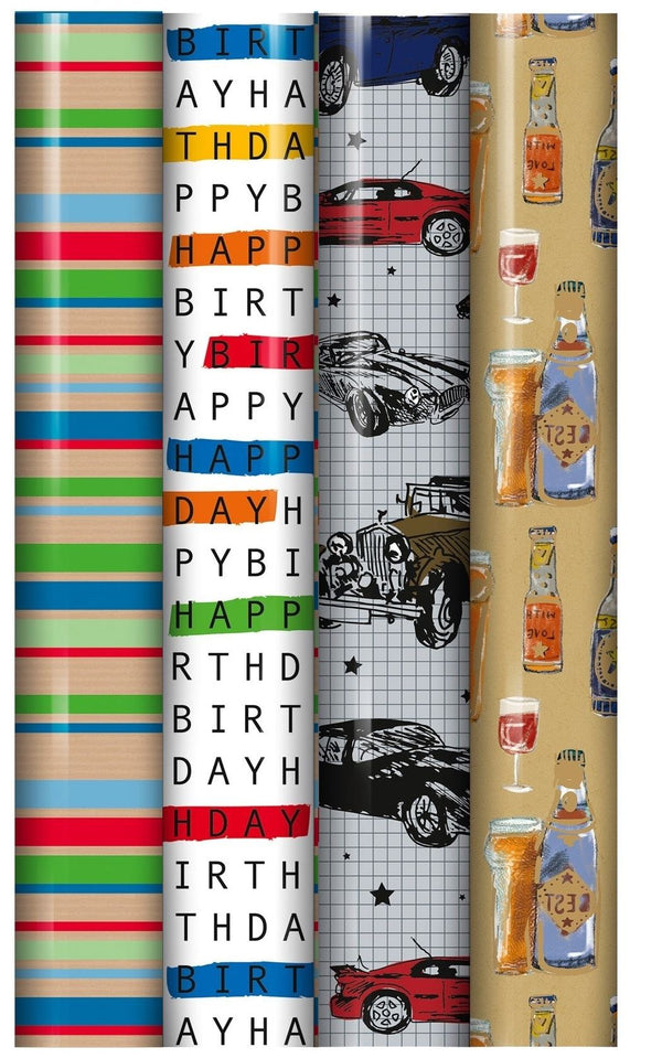 Father's Day Giftwrap - EUROWRAP 3 Meter Premium Quality EW30366GWC