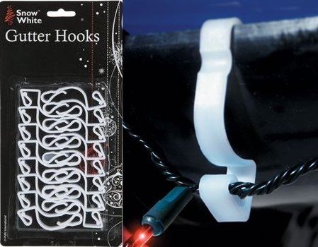 WHITE GIANT GUTTER HOOKS 16 PACK. FF-05-16CLR