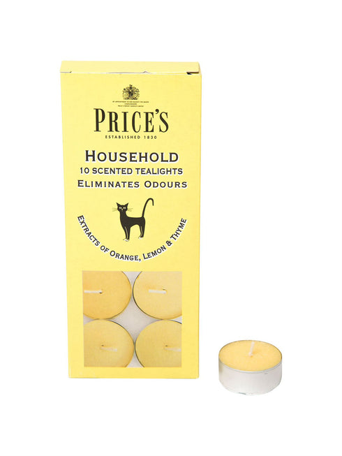 PRICES HOUSEHOLD TEALIGHT CANDLES 4HRS 10/PK. FR251016