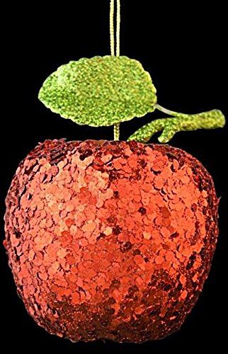 GLITTER APPLE HANGER SILVER. 55130
