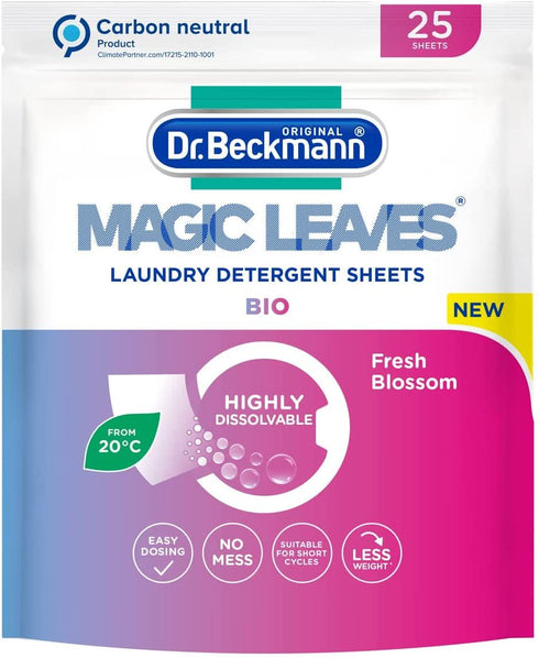 DR BECKMANN MAGIC LEAVES LAUNDRY DETERGENT SHEETS BIO 25 SHEET. 2001