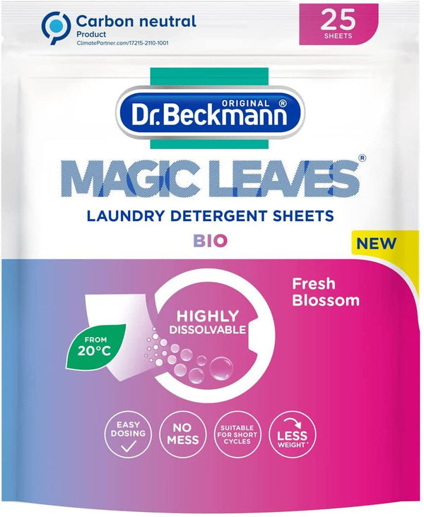 DR BECKMANN MAGIC LEAVES LAUNDRY DETERGENT SHEETS BIO 25 SHEET. 2001