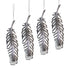 19 CM SHINY SILVER HANGING FEATHER. DP55607