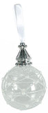 GLASS CHRISTMAS BAUBLE ANTIC FINISH WITH GLITTER DECOR. 939030