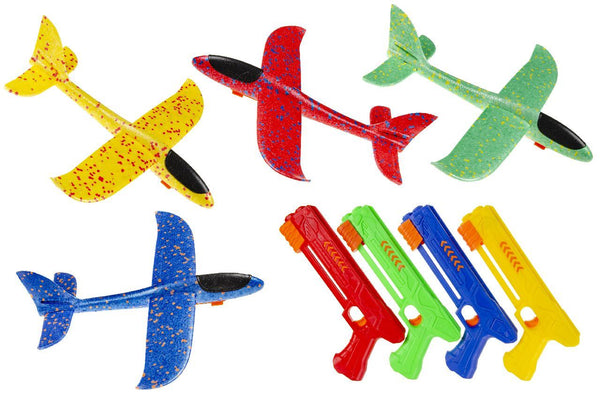 ASSORTED FOAM AEROPLANE GLIDER WITH SHOOTER GUN. LG4930