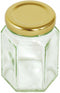 Gold Lid Jar 110ml - Hexagonal Glass Container with Screw Lid
