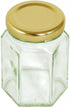 Gold Lid Jar 110ml - Hexagonal Glass Container with Screw Lid