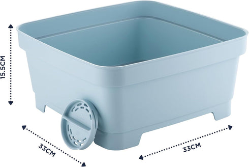 MINKY WASHING UP BOWL WITH SINK PLUG STRAINER SQUARE SLATE BLUE 11L. VC10000118