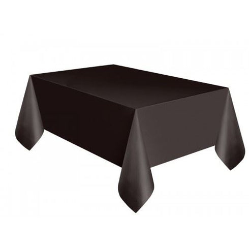Rectangle Table Covers - Caroline Jet Black Plastic 54x108cm