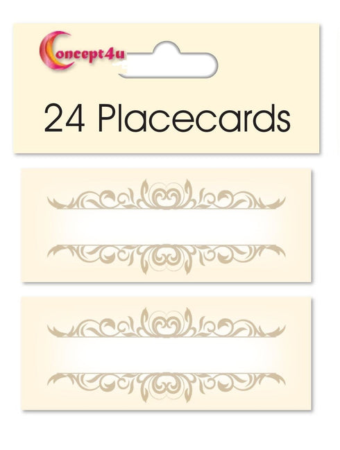 Gold Stripe Place Cards - Elegant Table Setting Accessories