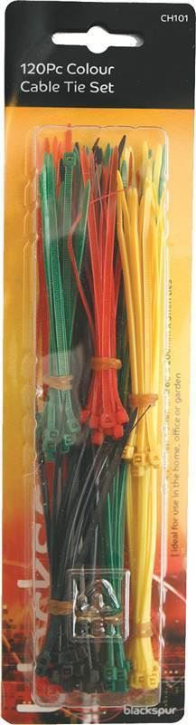 Assorted Cable Ties - BLACKSPUR 120 PC Set CH101