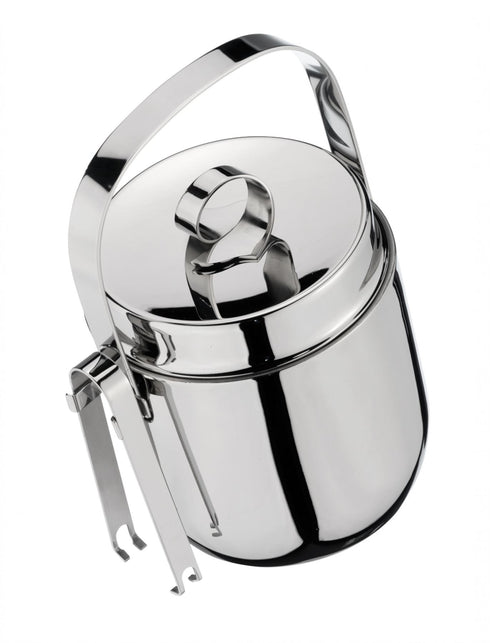 GRUNWERG STAINLESS STEEL ICE BUCKET AND TONG SET. IBS130DW