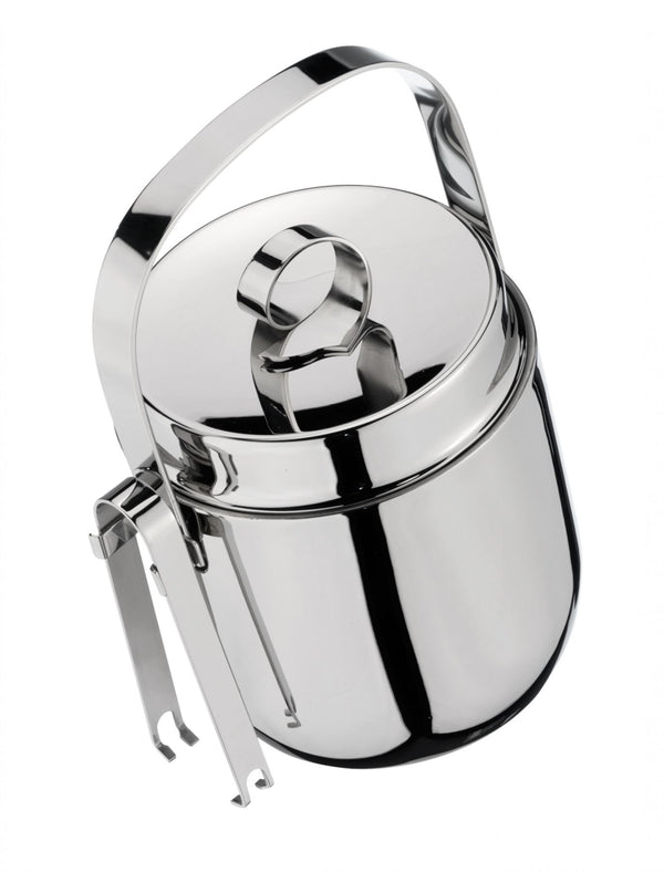 GRUNWERG STAINLESS STEEL ICE BUCKET AND TONG SET. IBS130DW