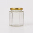 Gold Lid Jar 110ml - Hexagonal Glass Container with Screw Lid