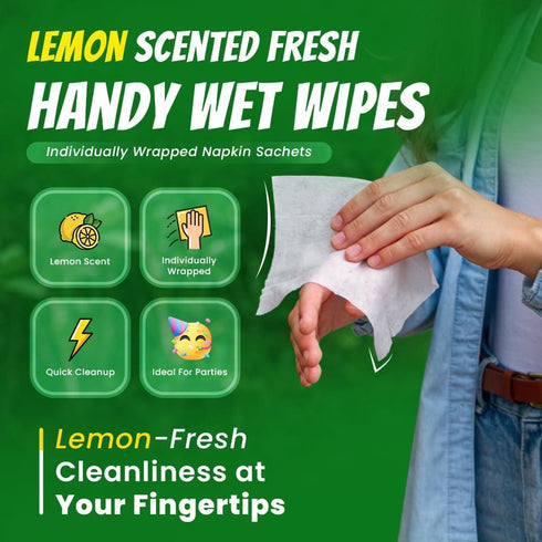 1000 PACK LEMON FRESH HANDY WET HAND WIPES. 10198.01