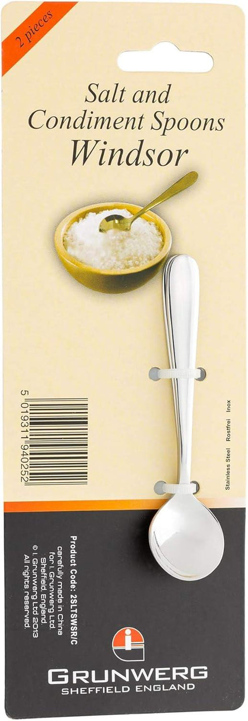 GRUNWERG WINDSOR SALT SPOONS SET OF 2. 2SLTSWDR/C 2SLTSWSR/C