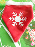 FESTIVE DOG OR CAT BANDANA COLLAR SNOWFLAKE DESIGN. YS14510