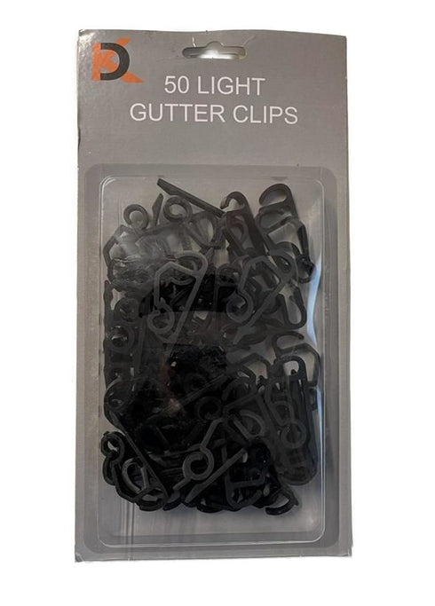 50 EXTERNAL LIGHT GUTTER HOOKS BLACK. 56477 FF04B