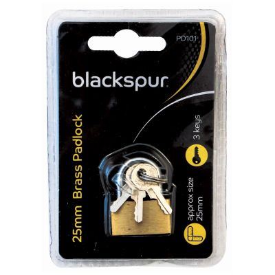 Brass Padlock 25mm - Secure BLACKSPUR PD101 Lock