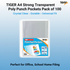 TIGER A4 STRONG TRANSPERENT POLY PUNCH POCKETS PACK OF 100. T300947