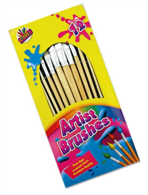 Natural Bristle Brushes - TALLON ARTIST 12 Pack TA5125