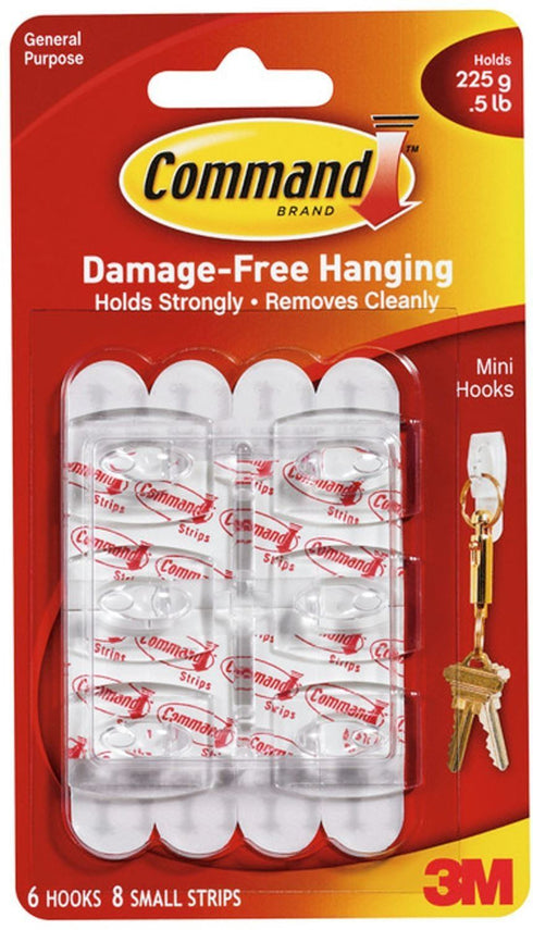 6 COMMAND MINI HOOKS. 17006