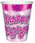 8PK HAPPY BIRTHDAY CUPS PINK. DP07739