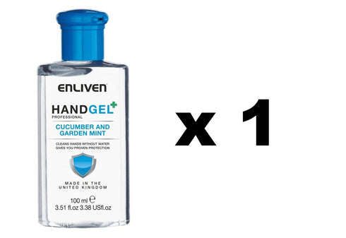 ENLIVEN PROFESSIONAL CUCUMBER & GARDEN MINT HAND GEL SANITISER 100ML. 502158