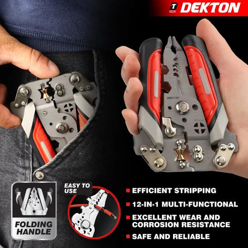 DEKTON MULTI FUNCTIONAL WIRE STRIPPING PLIERS 8". DT20150