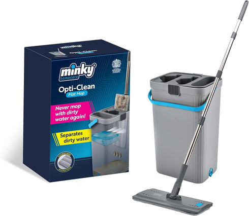 MINKY OPTI-CLEAN FLAT MOP DUAL CAVITY 2L BUCKET WITH STURDY HANDLE. MM85790300