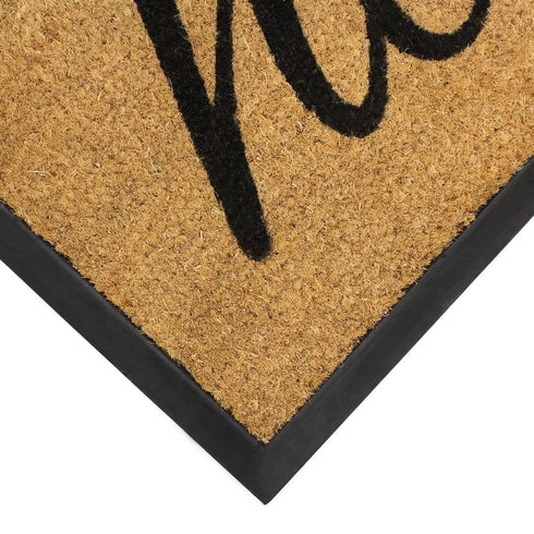 Granite Coir Door Mat - JVL Hello Tufted with Rubber Base 40x70cm