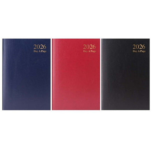 TALLON ASSORTED A5 DAY A PAGE HARD BACKED DIARY 2026 5/PK. TA3182