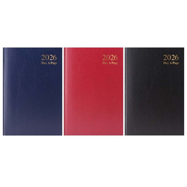 TALLON ASSORTED A5 DAY A PAGE HARD BACKED DIARY 2026 5/PK. TA3182