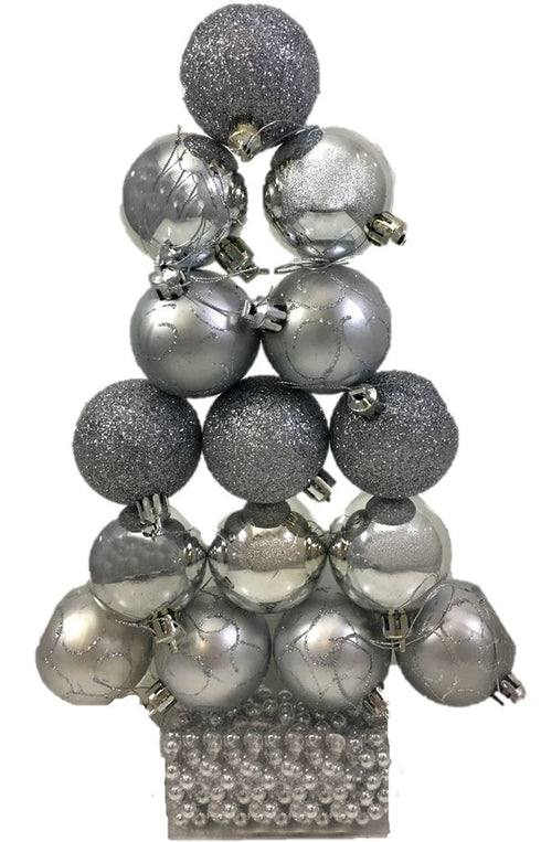 Silver Tree Decorations - 16 Piece Set 8387SILVER