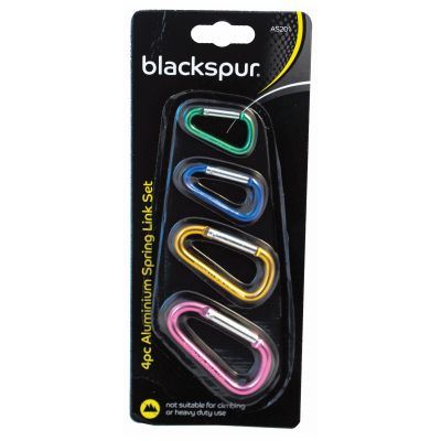 Aluminium Karabiner Set - Spring Link 4 Pack | BBAS201