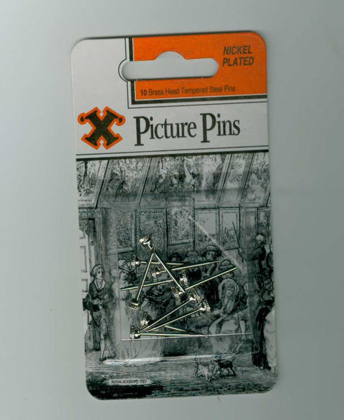 Picture Hanging Pins - SHAW X BRASS HEAD 10/PK FS12831