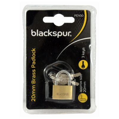 Brass Padlock 20mm - BLACKSPUR PD100 High-Security Lock