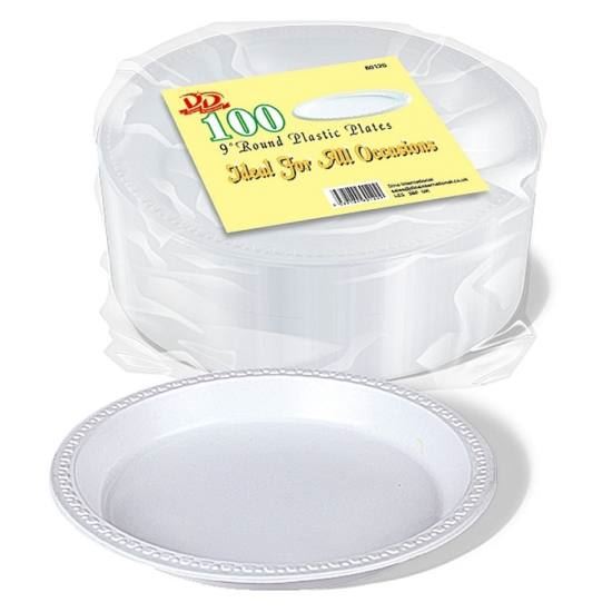 Disposable Plastic Plates 9 Inch - DD9694 Pack of 100