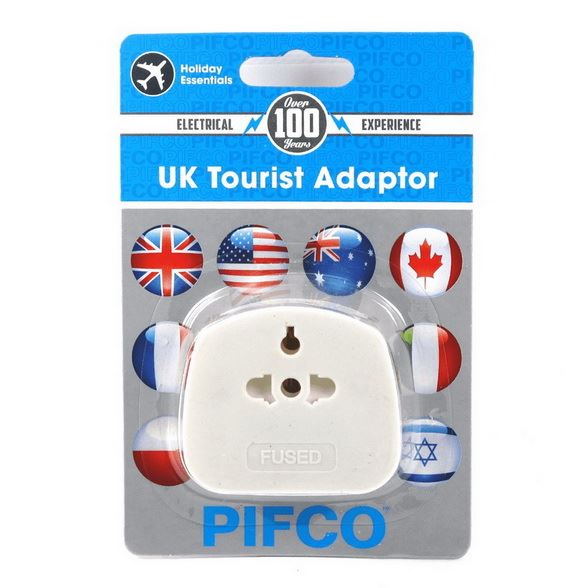 UK Tourist Adaptor - PIFCO Holiday Essentials TVL1012 PIF2039