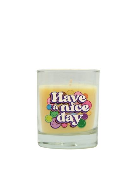 LUMAR AROMATIC CARRIBEAN SCENTED HAVE A NICE DAY GLASS CANDLE JAR. PS109483