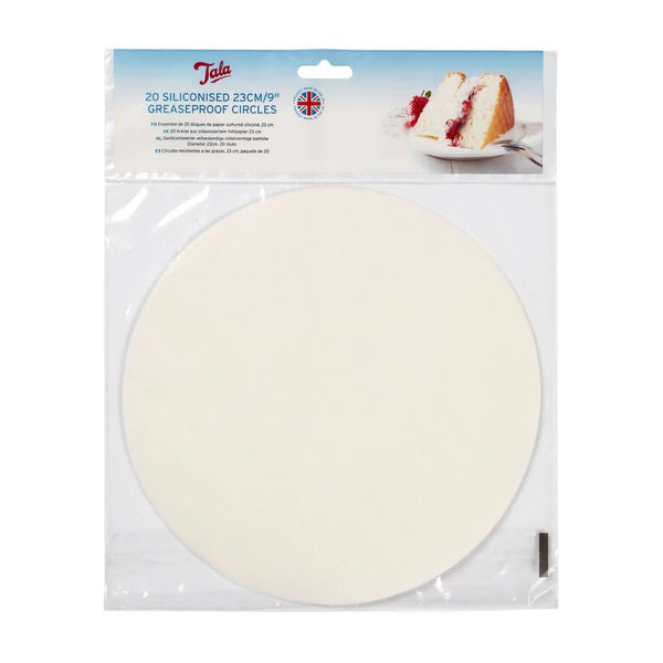 TALA SILICONISED GREASEPROOF CIRCLES 23CM 20/PK. 10A05223