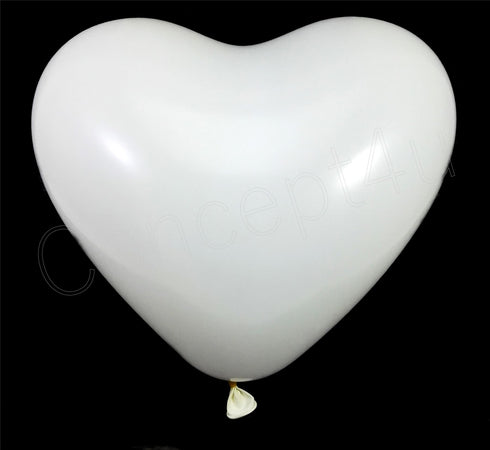 100 WHITE HEARTS BALLOONS. H10004