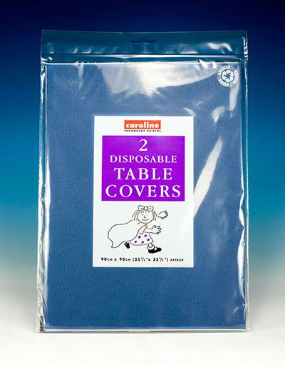 Square Paper Table Covers - Caroline Dark Blue 90cm Pack