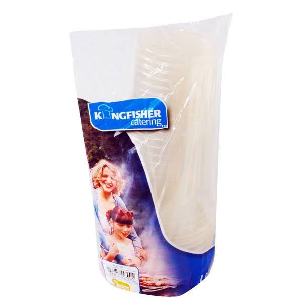 KINGFISHER CLEAR PLASTIC 1 PINT TUMBLERS GLASSES PACK OF 10. KCC10P